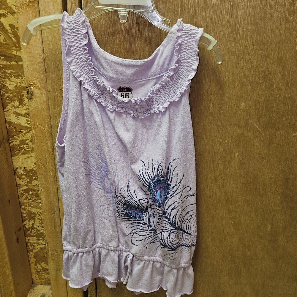 Route 66 Purple Peacock Tank Top - Size 7/8